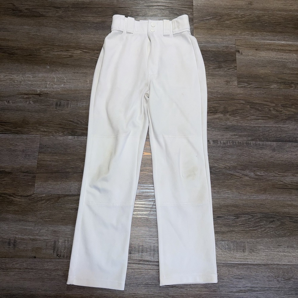 Rawlings Youth Baseball/Softball Athletic Pants Boys S White Open-Bottom Zip Fly